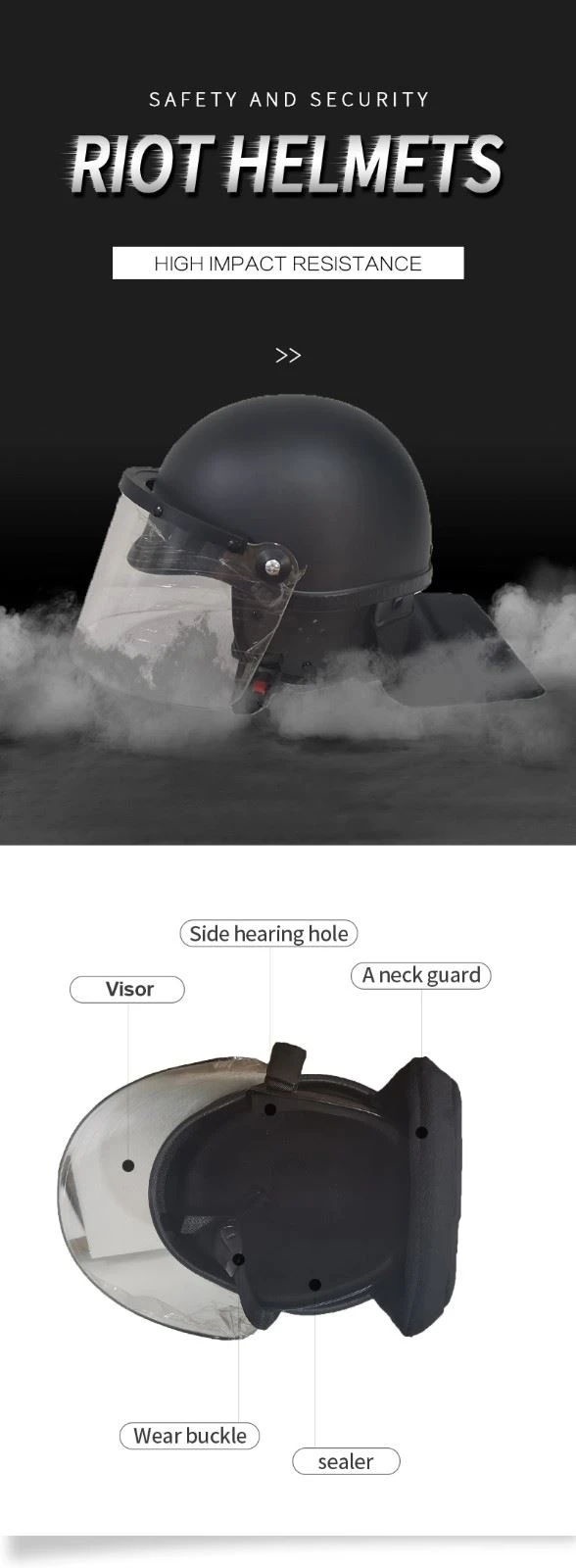 Anti Riot Helmet With Straight Visor