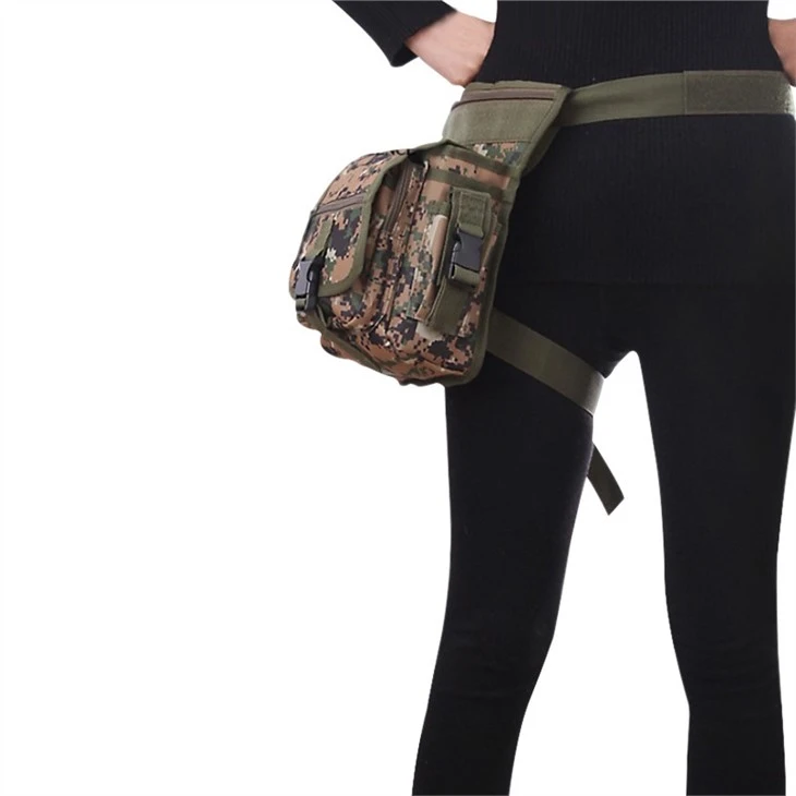 Khaki Multi-Function Outdoor Military Training Leg Bag Backpack For Tactical